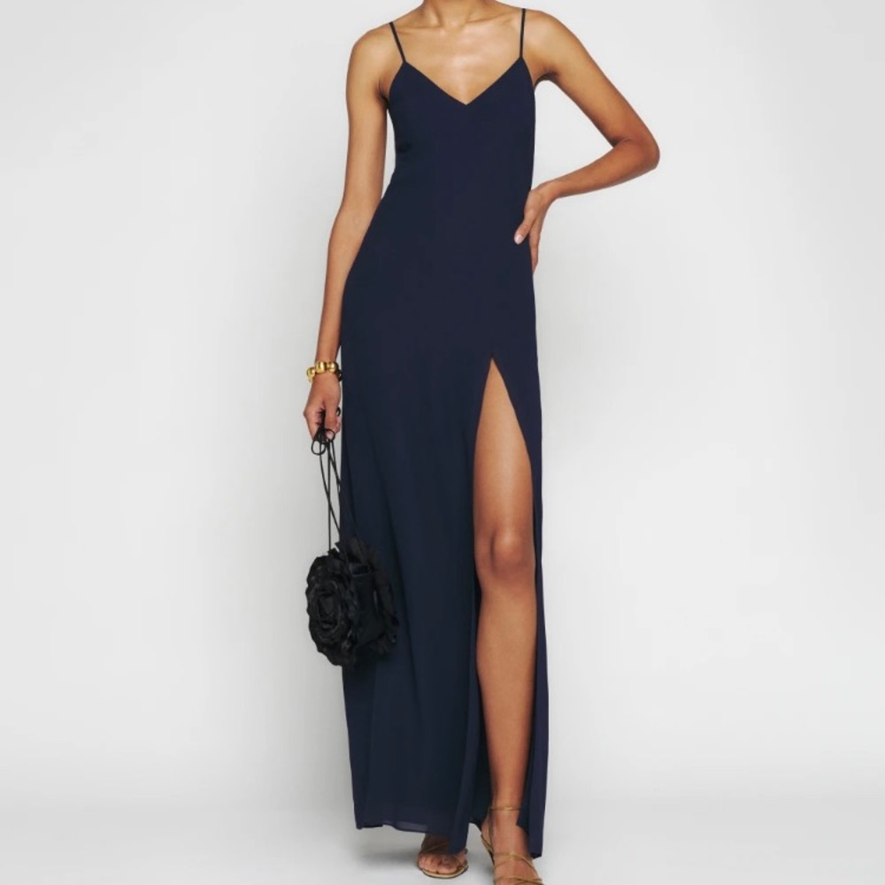 BNWT Reformation Pyper Dress, Navy, Size 4